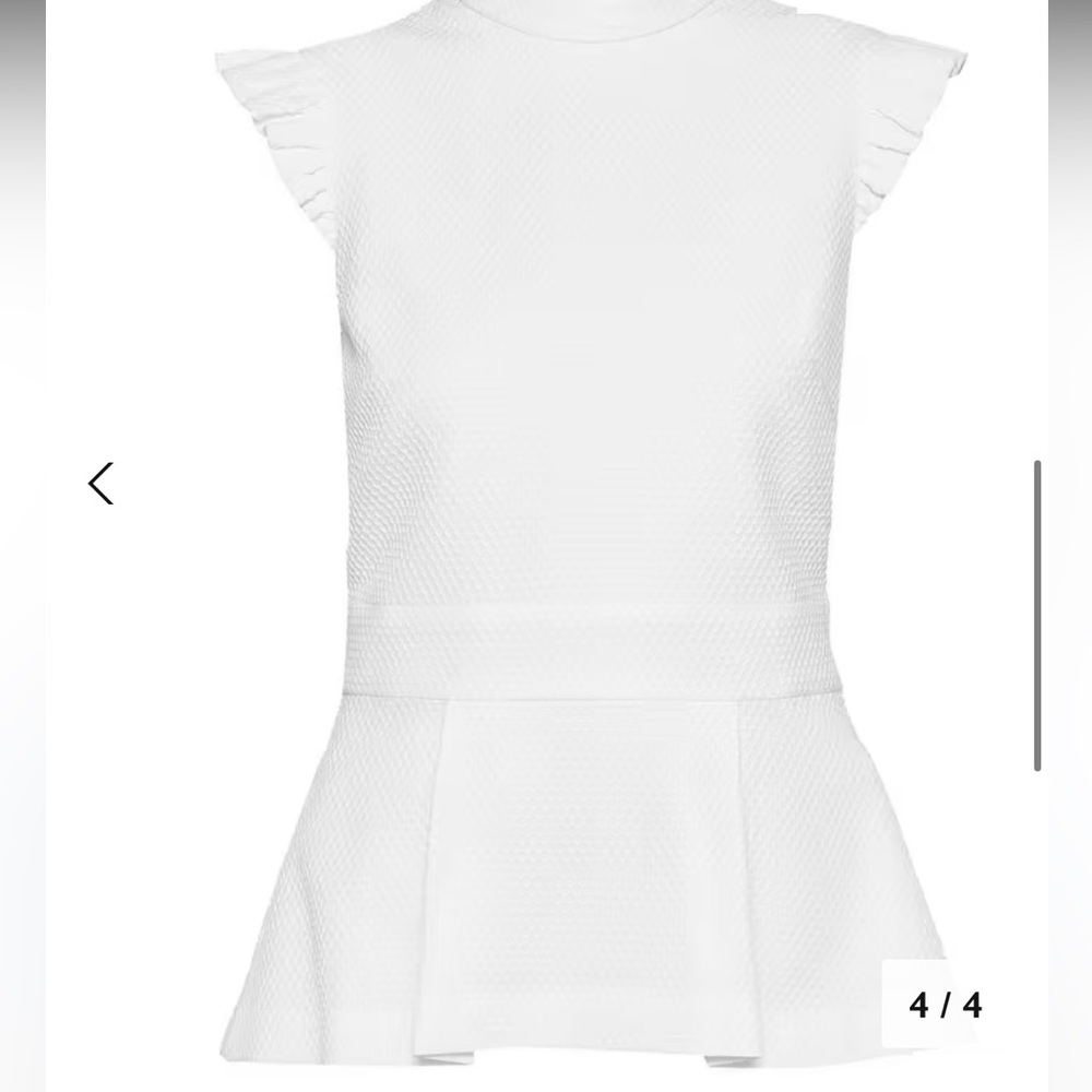 Ted Baker London Bubbl Peplum Ruffle Top US sz 6 UK sz 2 - Picture 3 of 9